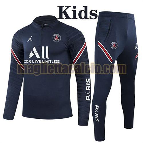 tuta sportiva con mezza cerniera a poco prezzo paris saint germain bambino marina militare 2021-2022