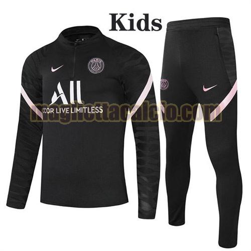 tuta sportiva con mezza cerniera a poco prezzo paris saint germain bambino nero bianco 2021-2022
