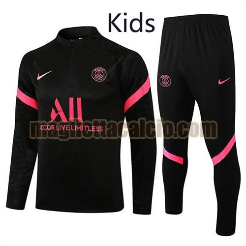 tuta sportiva con mezza cerniera a poco prezzo paris saint germain bambino nero rosa 2021-2022