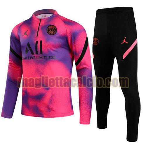 tuta sportiva con mezza cerniera a poco prezzo paris saint germain uomo (rosa) 2021-2022