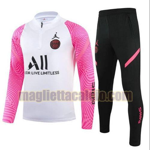 tuta sportiva con mezza cerniera a poco prezzo paris saint germain uomo bianco rosa 2021-2022