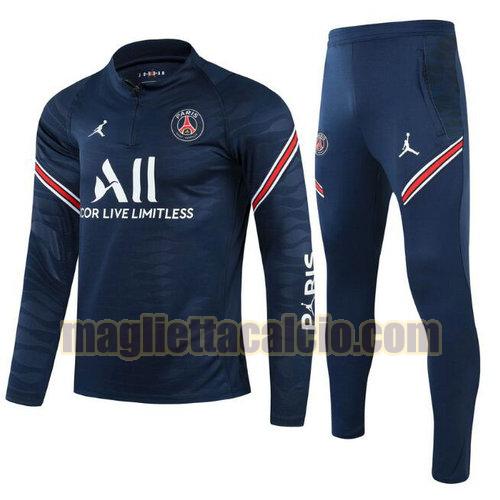 tuta sportiva con mezza cerniera a poco prezzo paris saint germain uomo blu 2021-2022