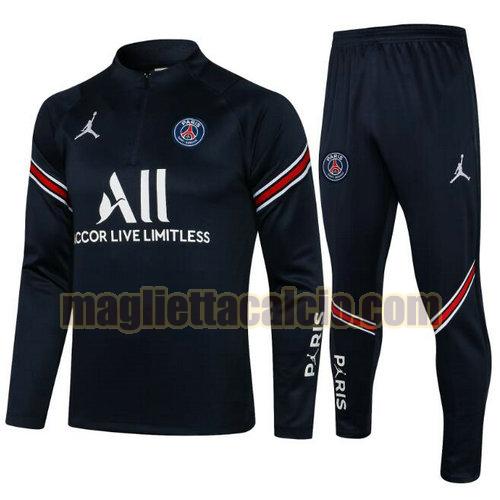 tuta sportiva con mezza cerniera a poco prezzo paris saint germain uomo blu colorato 2021-2022