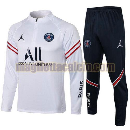 tuta sportiva con mezza cerniera a poco prezzo paris saint germain uomo germain bianco 2021-2022