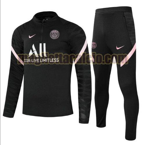 tuta sportiva con mezza cerniera a poco prezzo paris saint germain uomo nero 2021-2022