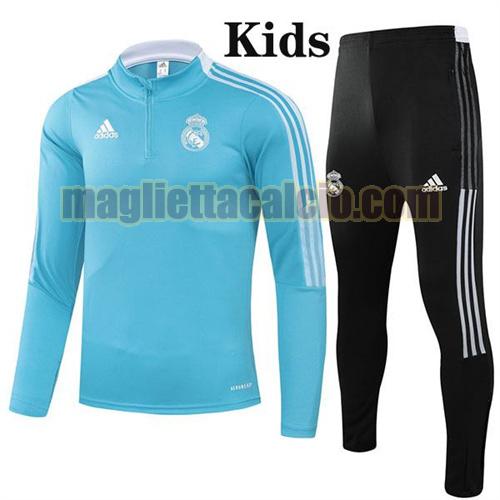 tuta sportiva con mezza cerniera a poco prezzo real madrid bambino blu 2021-2022