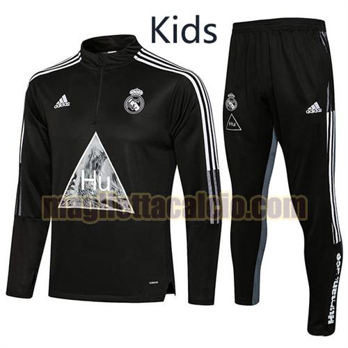 tuta sportiva con mezza cerniera a poco prezzo real madrid bambino nero (timbro a caldo: hu) 2021-2022