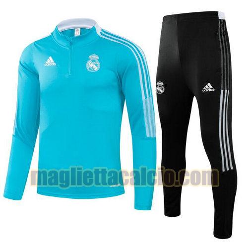 tuta sportiva con mezza cerniera a poco prezzo real madrid uomo blu 2021-2022