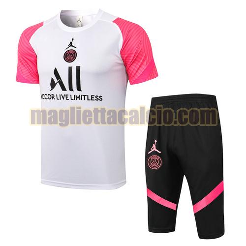 tuta sportiva gilet manica cort paris saint germain uomo rosa bianco 2021-2022