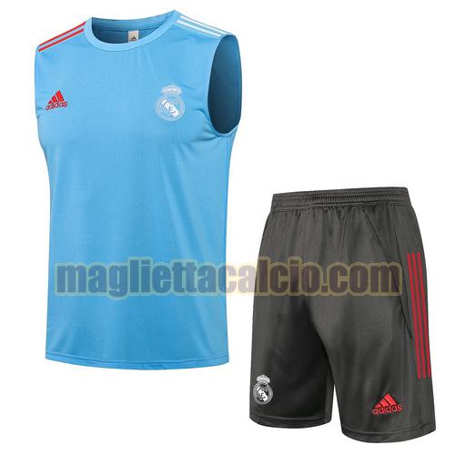 tuta sportiva gilet real madrid uomo azzurro 2021-2022