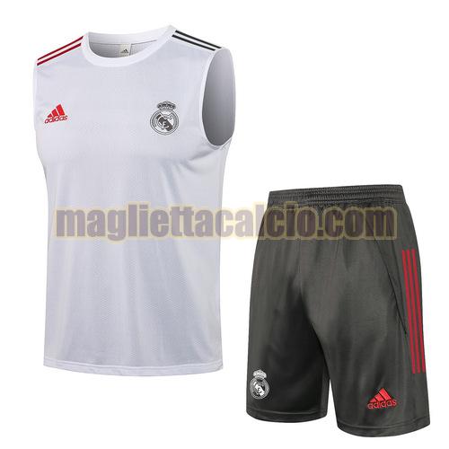 tuta sportiva gilet real madrid uomo bianca 2021-2022