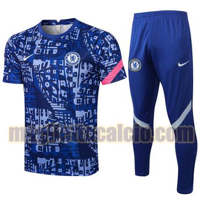 tuta sportiva manica cort chelsea uomo blu 2021-2022