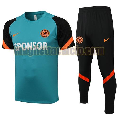 tuta sportiva manica cort chelsea uomo verde 2021-2022