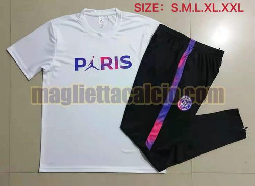tuta sportiva manica cort paris saint germain uomo bianca 2021-2022
