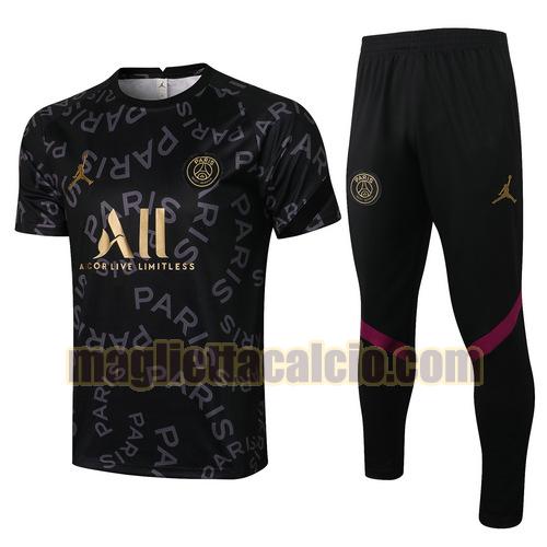 tuta sportiva manica cort paris saint germain uomo stampa nero 2021-2022