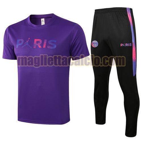 tuta sportiva manica cort paris saint germain uomo viola 2021-2022
