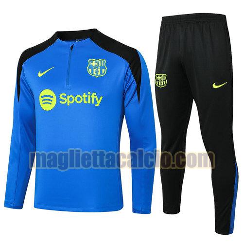 tuta sportiva mezza cerniera completo barcellona uomo blu acceso 2024-2025