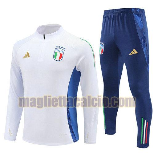 tuta sportiva mezza cerniera completo italia uomo bianco 02 2024-2025