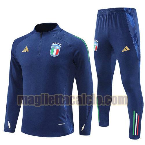 tuta sportiva mezza cerniera completo italia uomo bianco 1 2024-2025