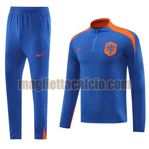 tuta sportiva mezza cerniera completo olanda uomo blu 2024-2025