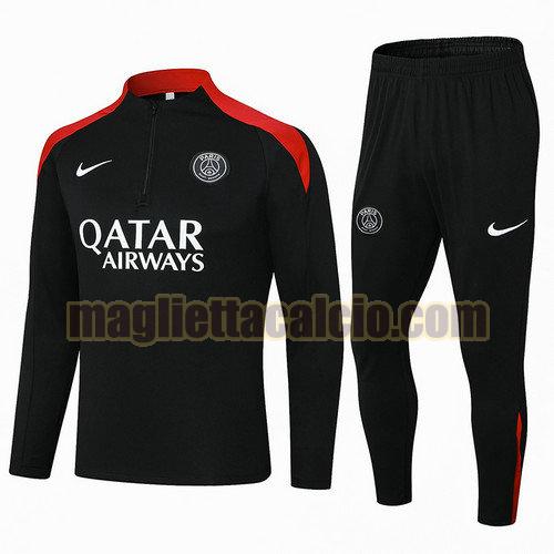 tuta sportiva mezza cerniera completo paris saint germain uomo nero-1 2024-2025