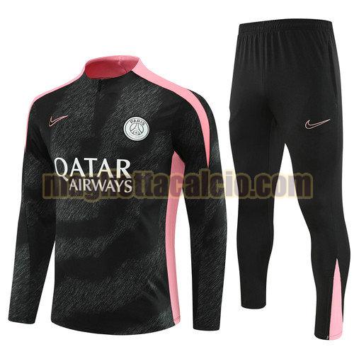 tuta sportiva mezza cerniera completo paris saint germain uomo oro nero 2024-2025