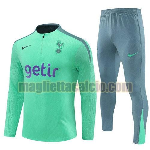 tuta sportiva mezza cerniera completo tottenham hotspur uomo verde chiaro 2024-2025