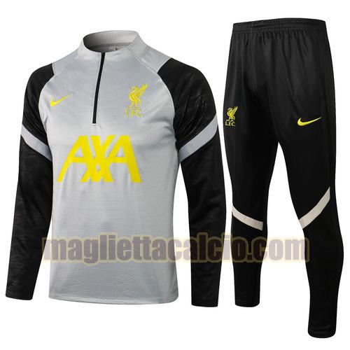 tuta sportiva mezza cerniera liverpool uomo grigio chiaro 2021-2022