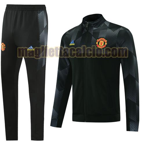 tuta sportiva natale manchester united uomo stampa nera 2022