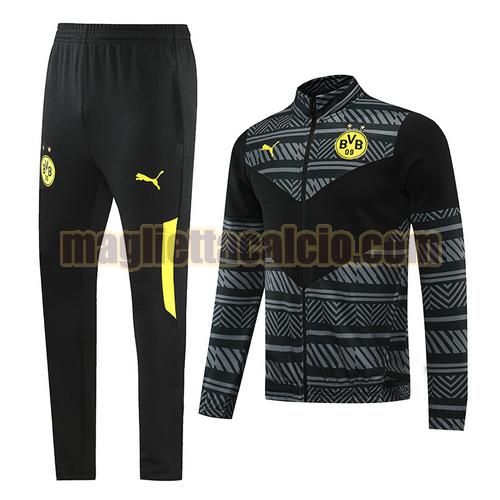 tuta sportiva nero e grigio borussia dortmund uomo 2022-2023