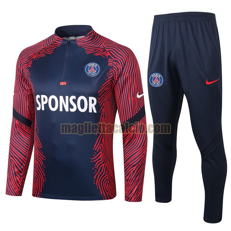 tuta sportiva paris saint germain uomo blu (rosso) 2020-2021