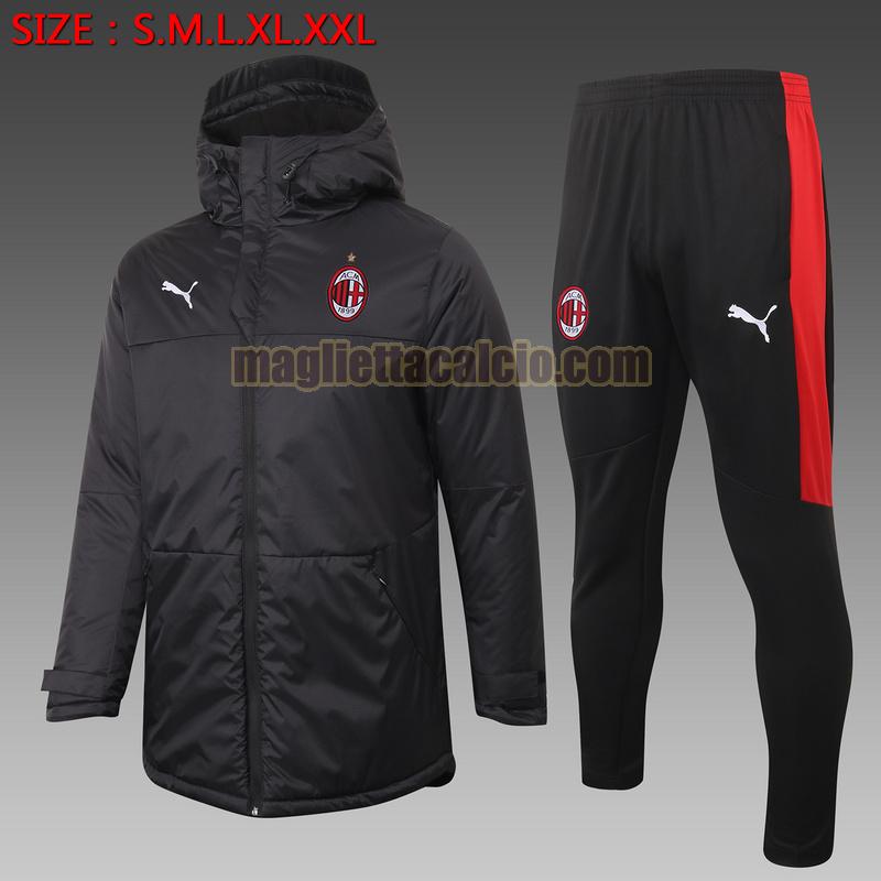 tuta sportiva piumino ac milan uomo nero 2020-2021