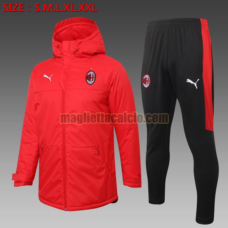 tuta sportiva piumino ac milan uomo rosso 2020-2021
