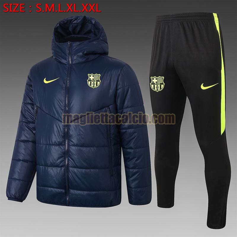 tuta sportiva piumino barcellona uomo blu reale 2020-2021