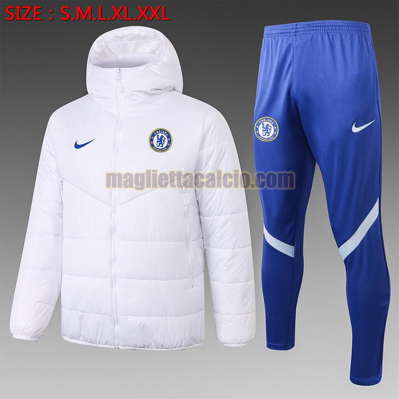 tuta sportiva piumino chelsea uomo bianco 2020-2021