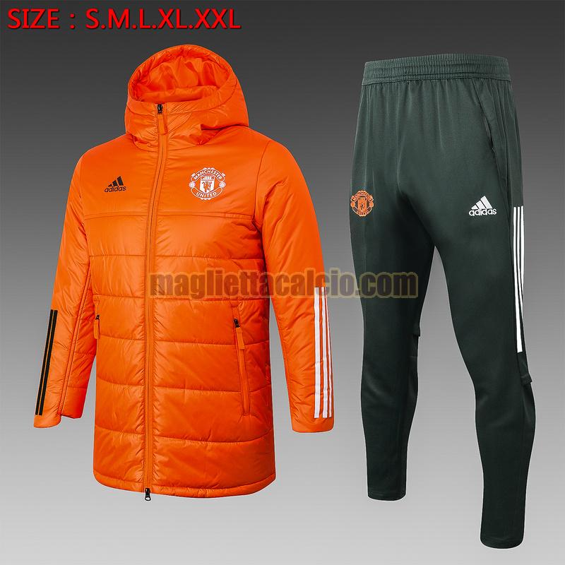 tuta sportiva piumino manchester united uomo arancia 2020-2021
