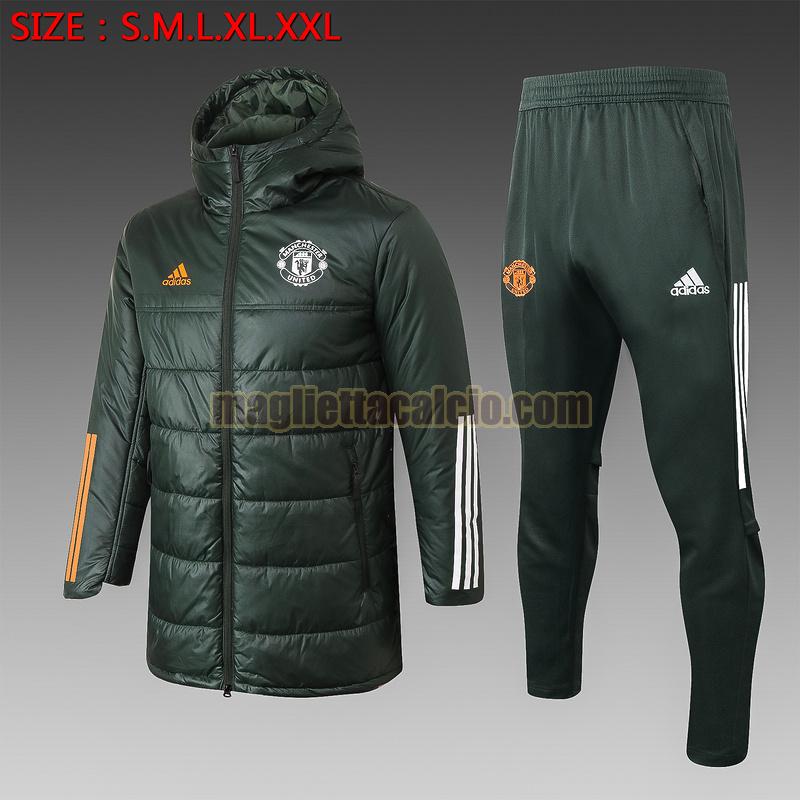tuta sportiva piumino manchester united uomo verde 2020-2021