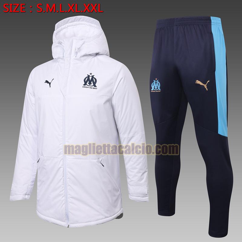 tuta sportiva piumino olympique marsiglia uomo bianco 2020-2021