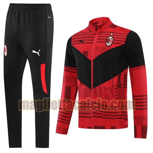tuta sportiva rosso milan uomo 2022-2023
