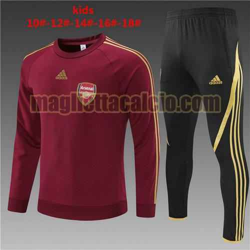 tuta sportiva round neck arsenal bambino rosso 2022-2023