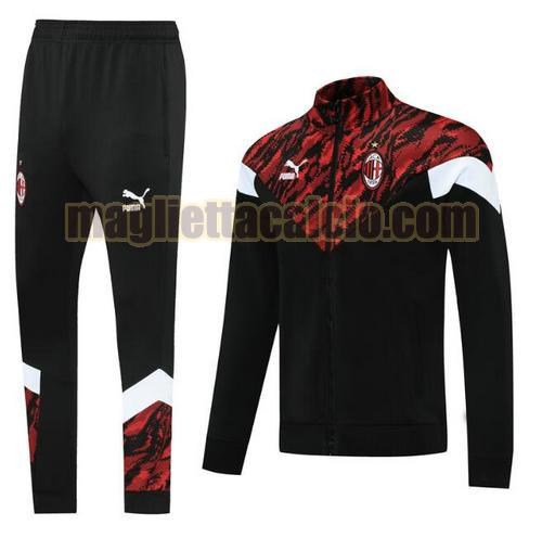 tuta sportiva scollo alto cerniera lunga ac milan uomo nero 2021-2022