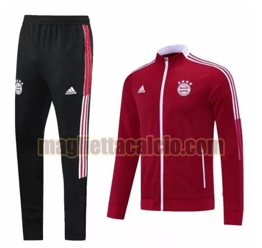 tuta sportiva scollo alto cerniera lunga bayern munich uomo rosso 2021-2022