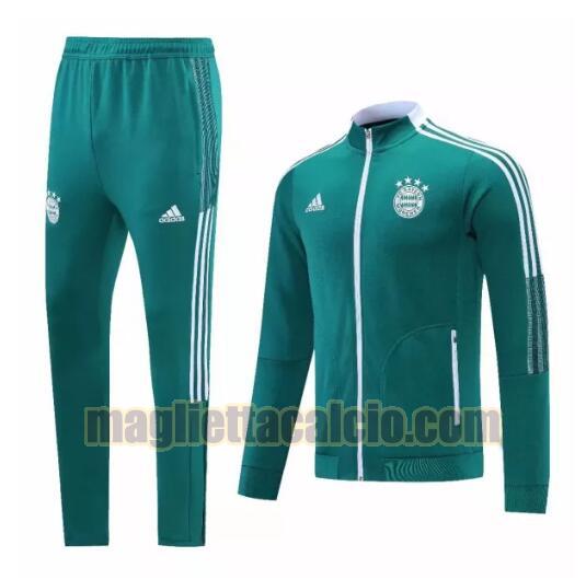 tuta sportiva scollo alto cerniera lunga bayern munich uomo verde 2021-2022