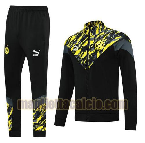 tuta sportiva scollo alto cerniera lunga borussia dortmund uomo nero (stampa gialla) classico 2021-2022