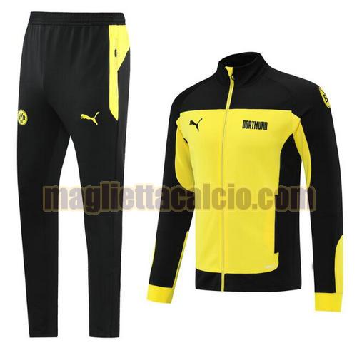 tuta sportiva scollo alto cerniera lunga borussia dortmund uomo nero giallo 2021-2022
