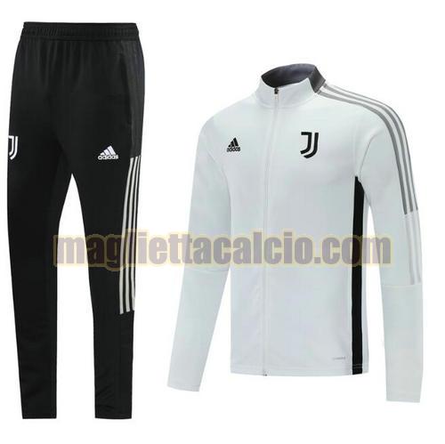 tuta sportiva scollo alto cerniera lunga juventus uomo bianca 2021-2022