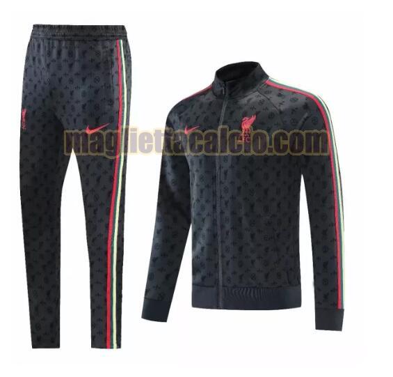 tuta sportiva scollo alto cerniera lunga liverpool uomo grigio 2021-2022