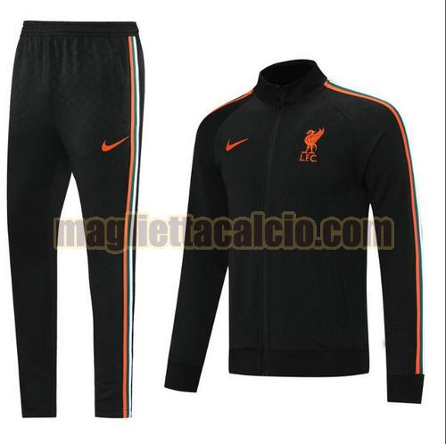 tuta sportiva scollo alto cerniera lunga liverpool uomo nero 2021-2022