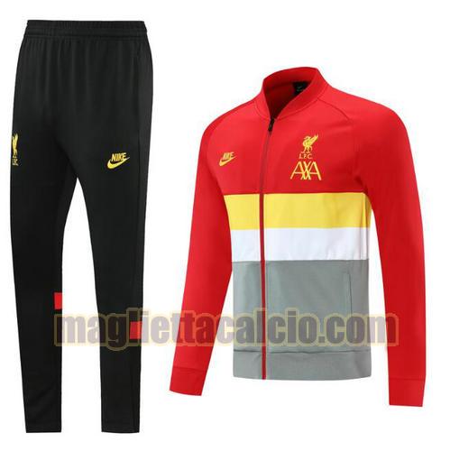 tuta sportiva scollo alto cerniera lunga liverpool uomo rosso giallo bianco 2021-2022
