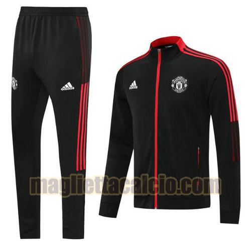 tuta sportiva scollo alto cerniera lunga manchester united uomo nero rosso) 2021-2022